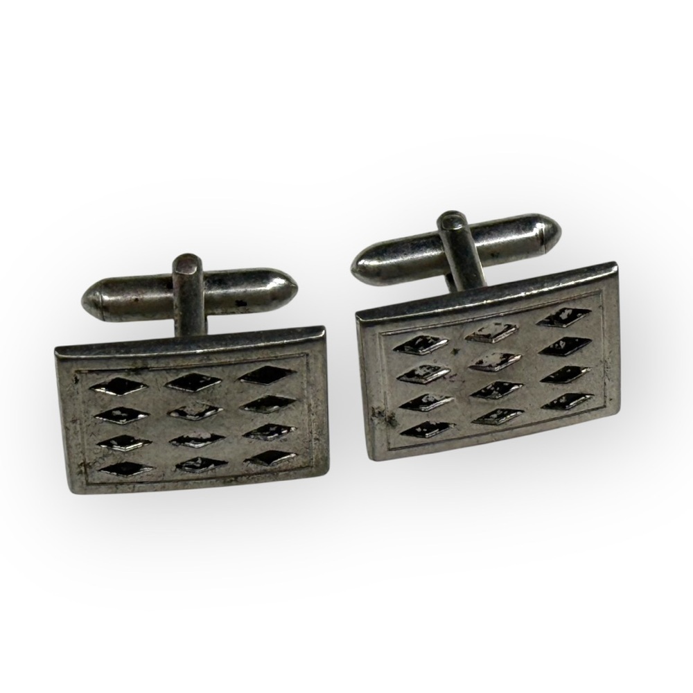 Silver Rectangular Cufflinks - image 1